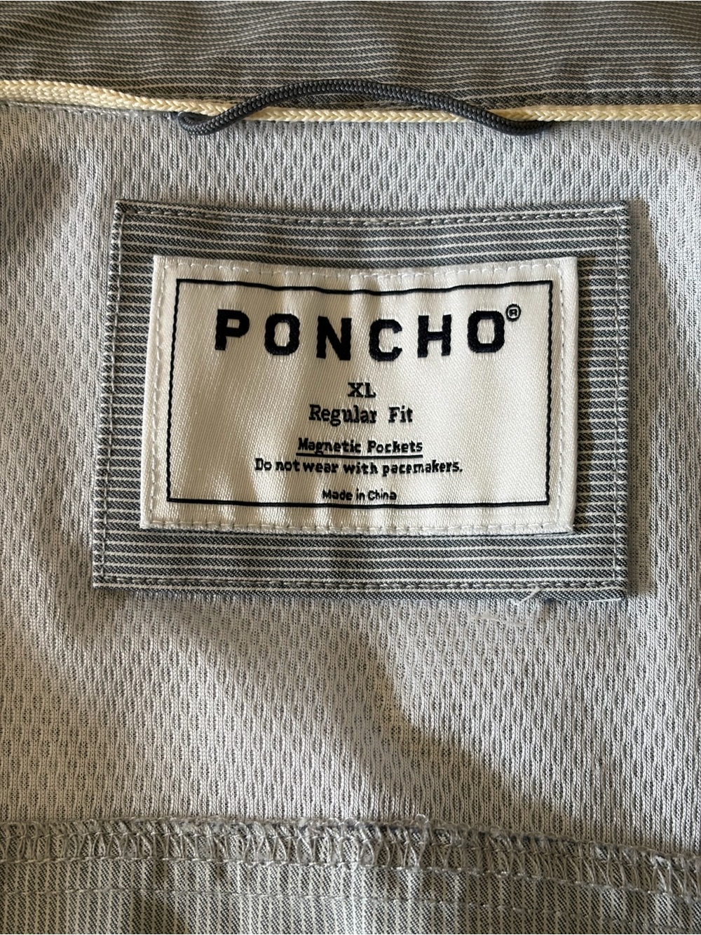 Poncho Outdoors Men’s XL Regular Fit Long Sleeve Shirt Gray Striped